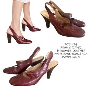 90's vtg. JOAN & DAVID SLING‎ BACK MARY JANE PUMPS SZ. 8